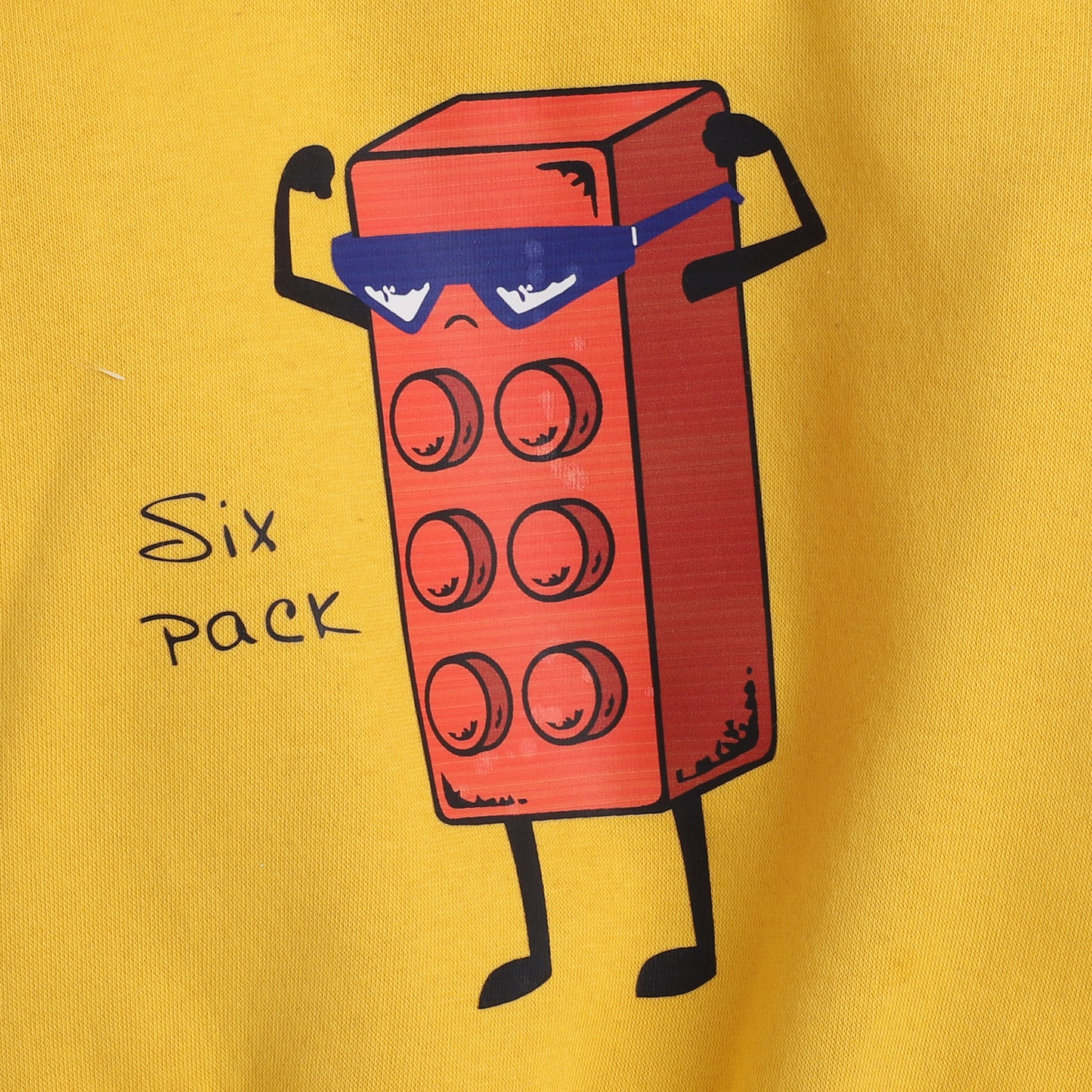 Six Pack Print with Fleece Lining- Yellow