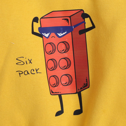 Six Pack Print with Fleece Lining- Yellow