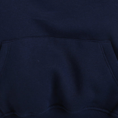 Smiley Sweatshirt with Fleece Lining- Navy