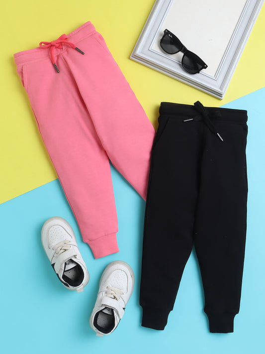 Terry Jogger Pants Value Pack of 2- Pink and Black