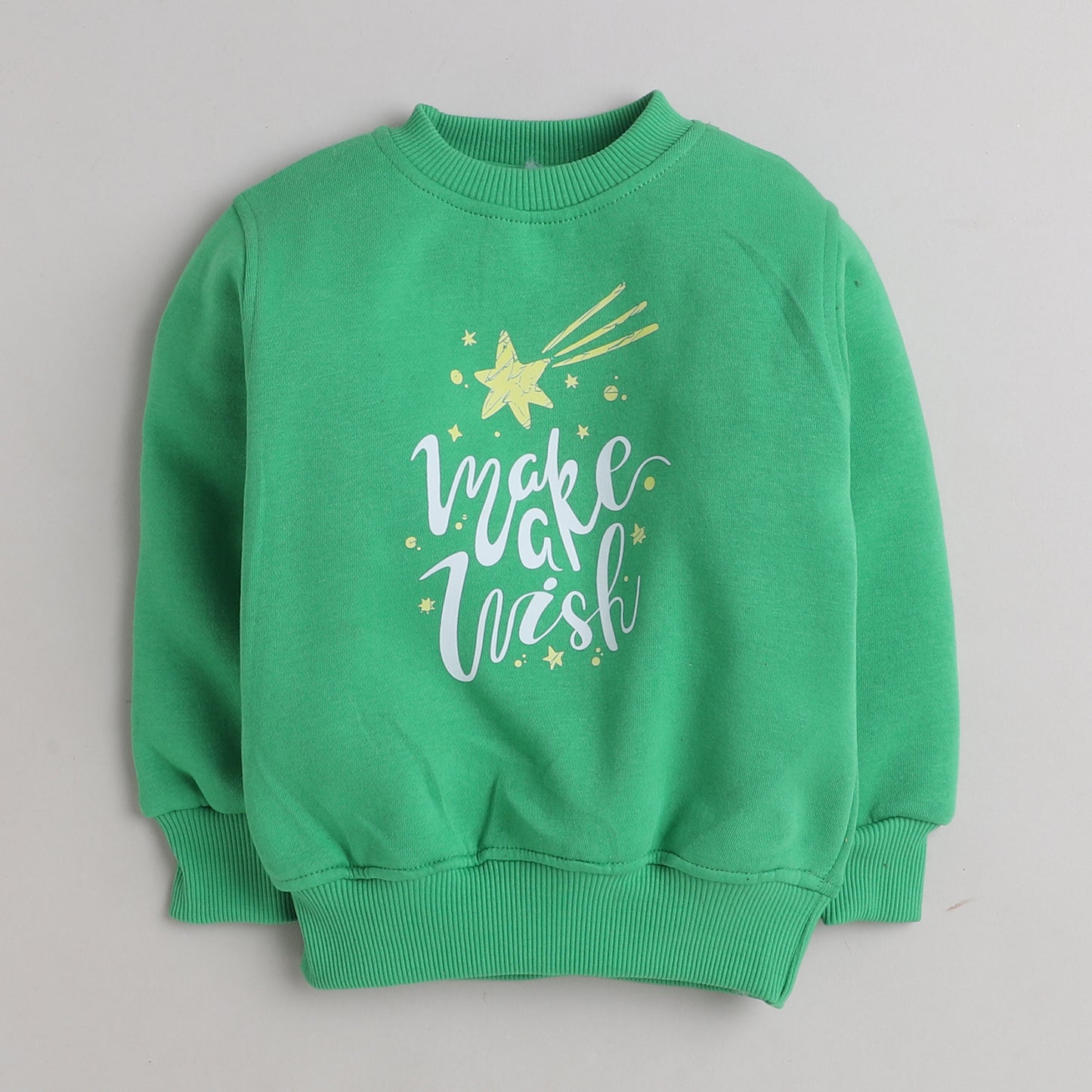 Make a WIsh Print Sweatshirt with Fleece Lining- Green