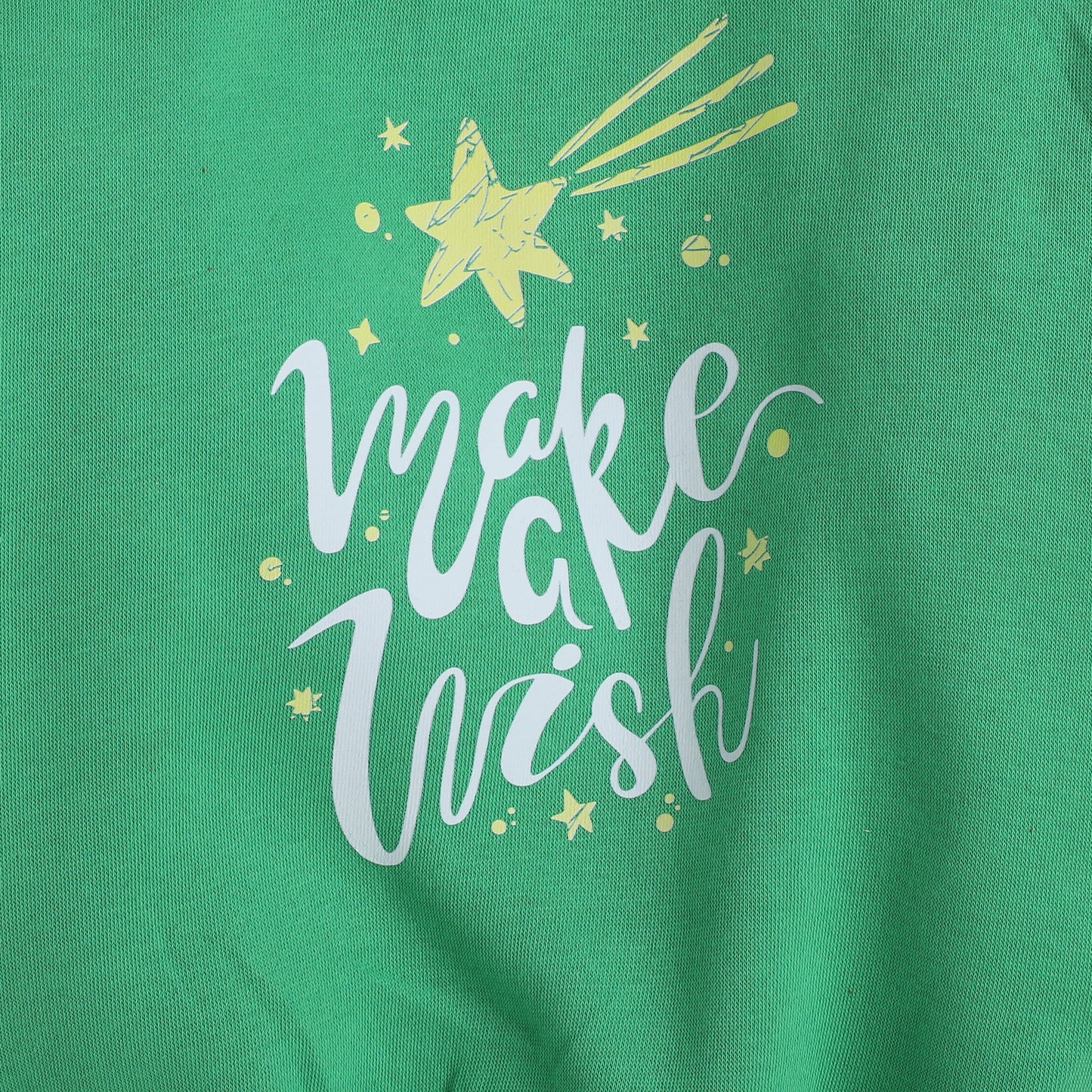 Make a WIsh Print Sweatshirt with Fleece Lining- Green