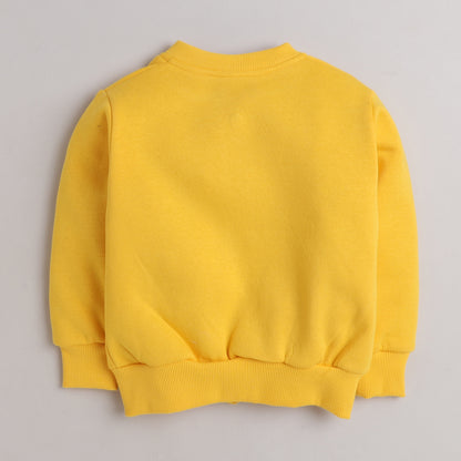 Aeroplane Print Jacket with Fleece Lining- Yellow