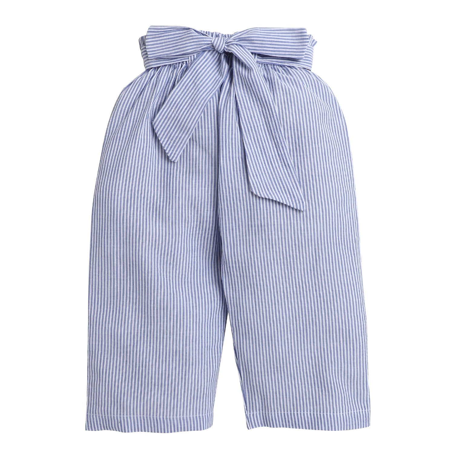 Blue striped fashion paper bag pants