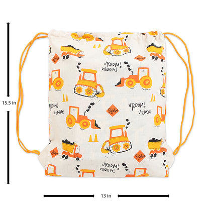 Construction Print Drawstring Bag – Knitting Doodles Best Kids