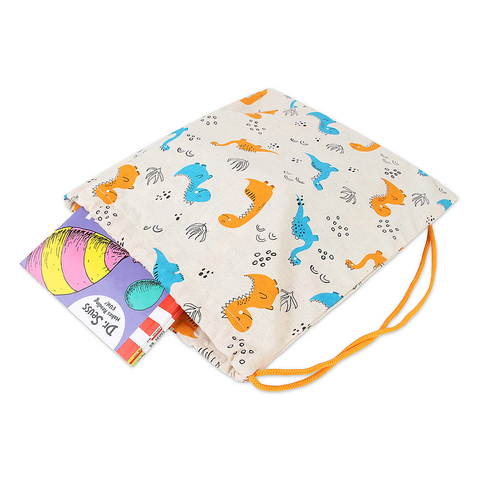 Cute Dinosaur Print Drawstring Bag