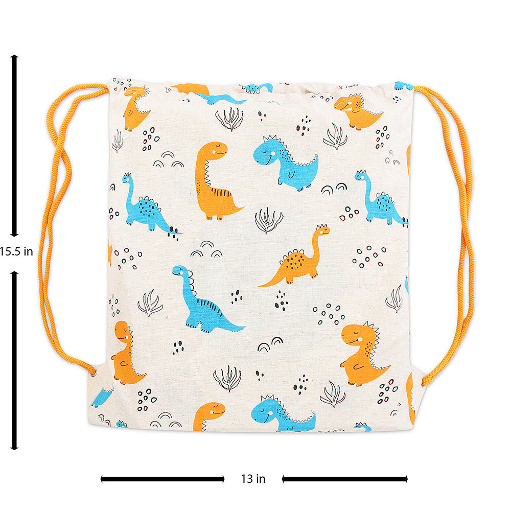 Dinosaur Print Drawstring Bag