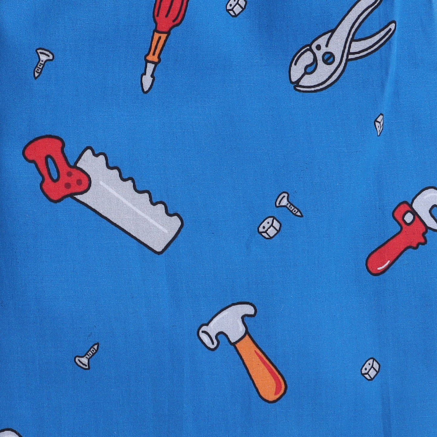 Knitting Doodles Pure Cotton Kid's Blue Tool Box Print Nightsuit- Blue